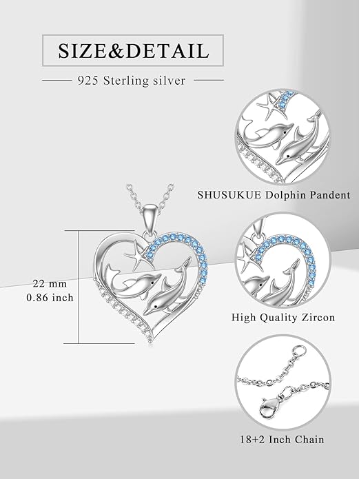 Dorunmo Animal Necklace 925 Sterling Silver Owl/Sloth/Axolotl/Dolphin Necklace Celtic Knot Pendant Birthday Anniversary Animal Jewelry for Women Friends Animals Lover