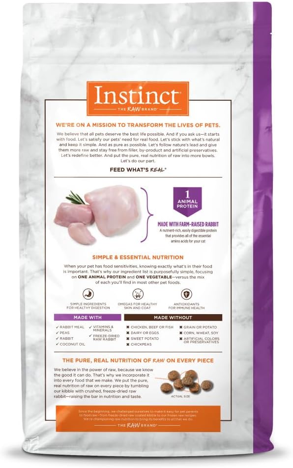 Instinct Limited Ingredient Diet, Natural Dry Cat Food, Grain Free Recipe - Real Rabbit, 4.5 lb. Bag