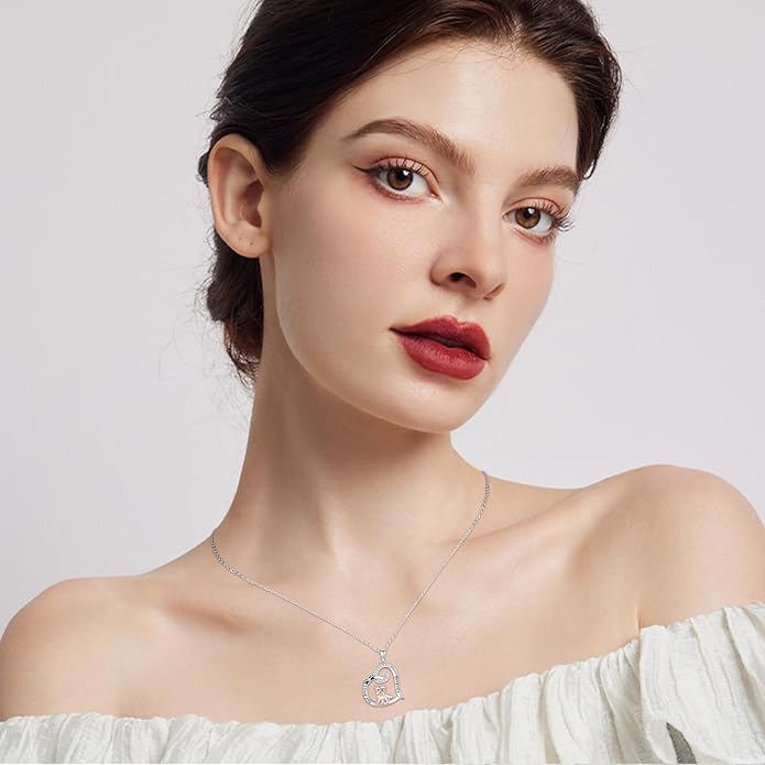 Dog/Paw Print/Infinity Necklace for Women 925 Sterling Silver Heart Dogs Pendant Necklaces Jewelry Christmas Birthday Gifts for Dog Lovers Friends