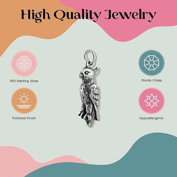 FashionJunkie4Life Sterling Silver Bird Pendant Necklaces for Women