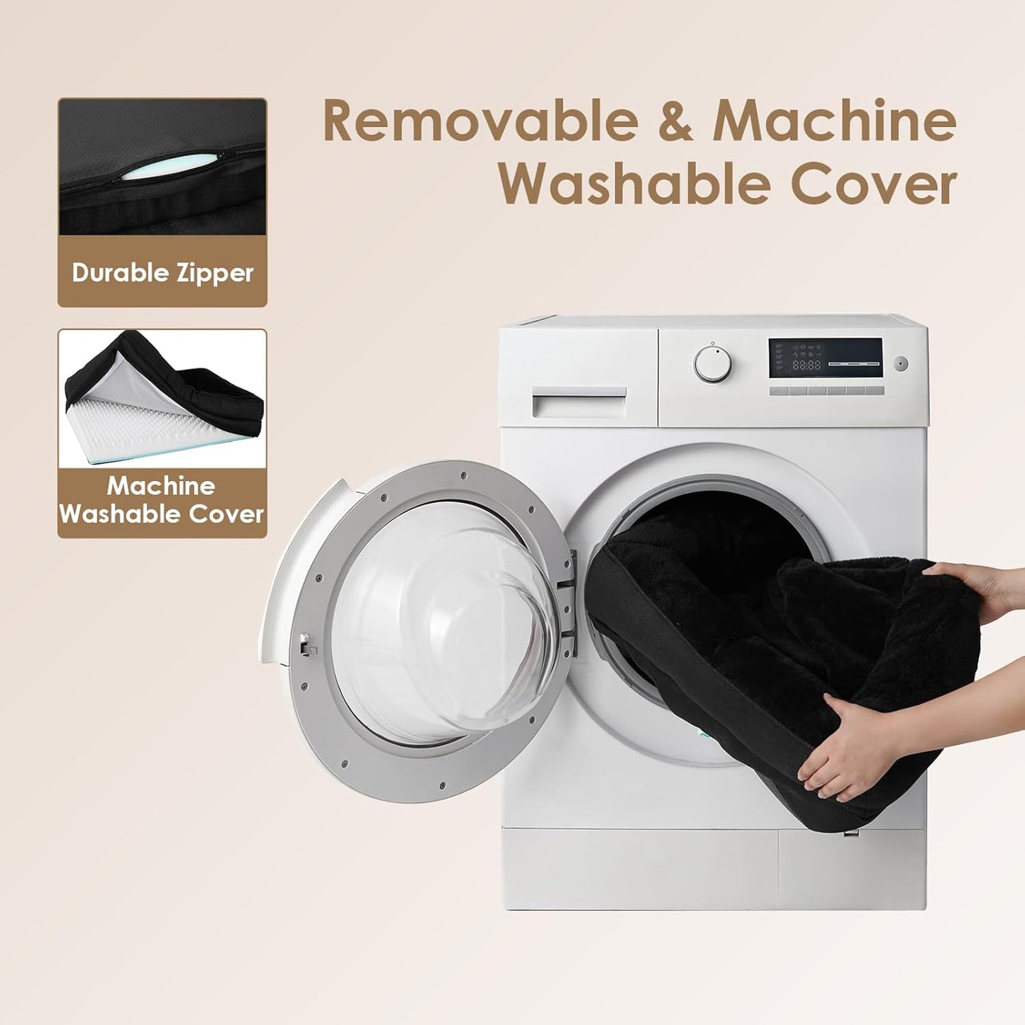 EHEYCIGA Memory Foam Dog Bed for Large Sized, Orthopedic Dog Sofa with Sides and Waterproof Liner, Washable Bolster Pet Couch with Removable Cover, 36x27x7 Inch, Black