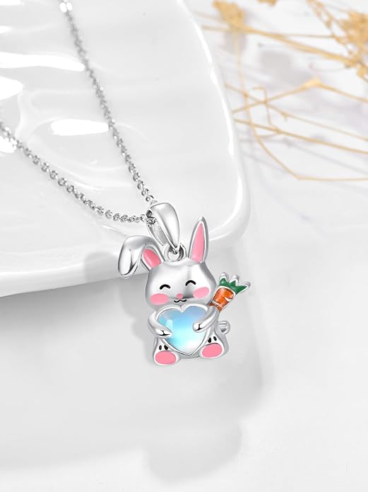 Dreamboat Moonstone Animal Pendant Necklace for Women 925 Sterling Silver Cute Animals Jewelry Gifts