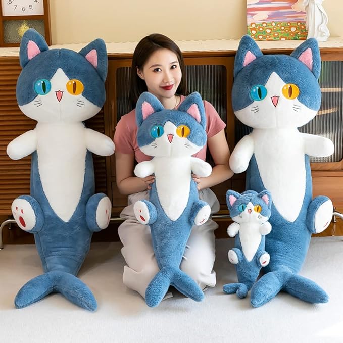 FANGYU Cute Plush Cat Toy, Soft Stuffed Cat Pillow, Kids Shark Gifts (130cm/51.1in)