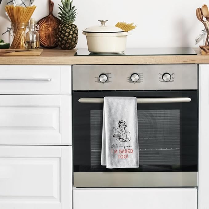 Funny Baked Kitchen Towels,Sweet Gifts Dish DéCor,16 X 24 Inch,Joked Bar Baking Flour Sack,Cute Hand Dishcloth Absorbent Tea Towel,Ideal Gift For Lover Mom Hostess Women New Home Housewarming Friend