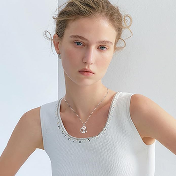 Dog/Paw Print/Infinity Necklace for Women 925 Sterling Silver Heart Dogs Pendant Necklaces Jewelry Christmas Birthday Gifts for Dog Lovers Friends