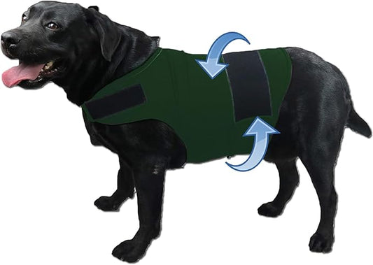 Dog Anxiety Jacket, Skin-Friendly Calming Shirt for Dogs- Dog Coat for Thunder, Fireworks and Separation - Keep Pet Calm Without Medicine & Training, Anti Anxiety Vest for Dogs (Dark Green, L)