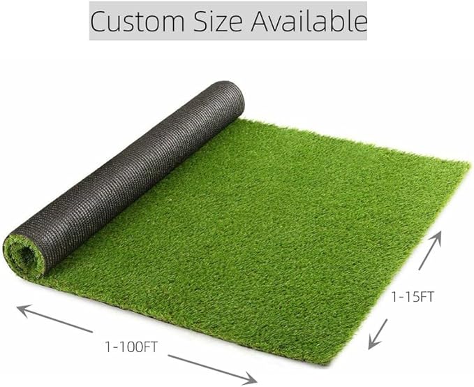 Artificial Grass Rug 1.38" Thickness, 5x74 Feet Indoor Outdoor Fake Grass Carpet, Pet Turf for Dogs, Cats, Rabbits, Chicken, Easy Install and Clean with Good Drainage
