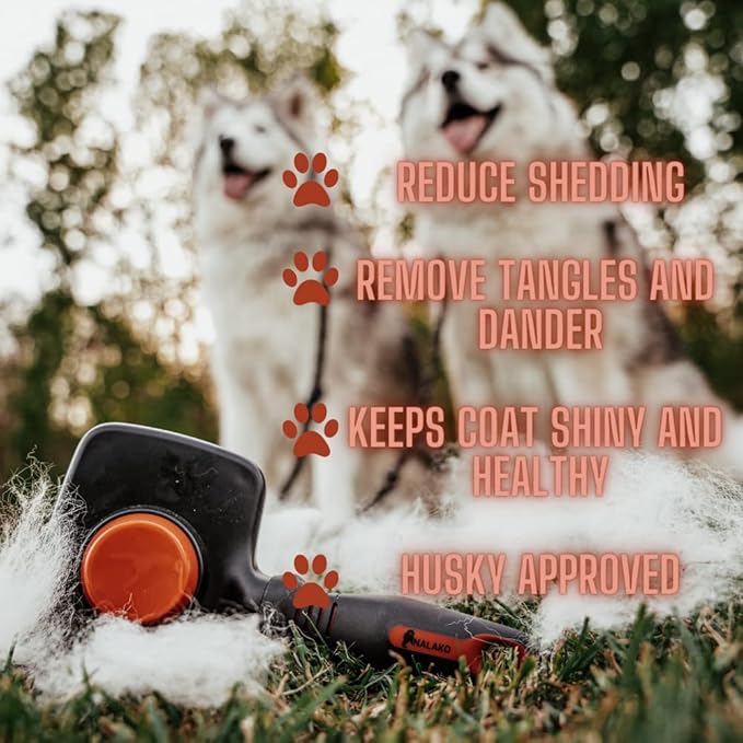Self-Cleaning Dog Slicker Brush & Undercoat Rake – Professional Deshedding Tool for Medium & Long Hair, Double-Coated Dogs