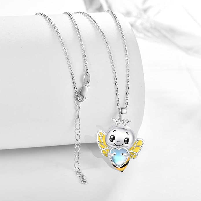 Dreamboat Moonstone Animal Pendant Necklace for Women 925 Sterling Silver Cute Animals Jewelry Gifts