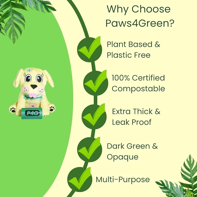 100% Certified Home Compostable Poop Bags (90Count 6 Rolls), Plant Based, Extra Thick (20 Micron) Leak Proof, Unscented Standard Size 9 X 13'', ASTM D6400 & EN 13432 Compliant