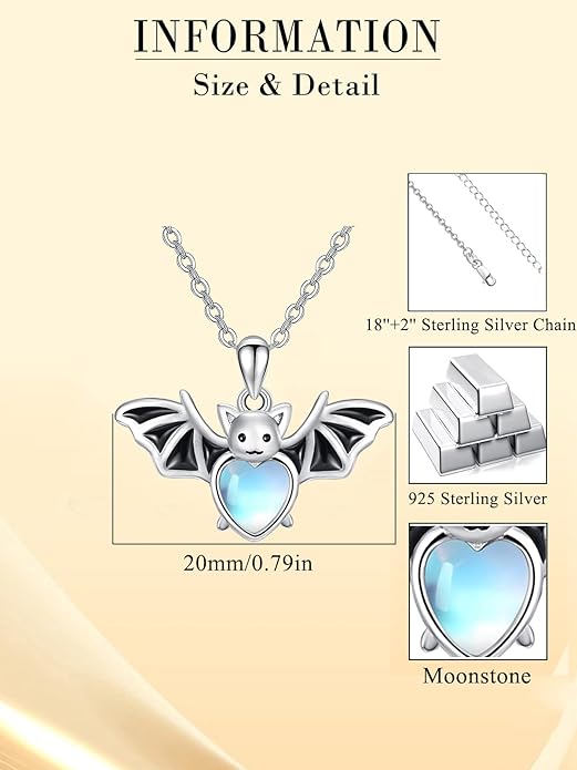 Dreamboat Moonstone Animal Pendant Necklace for Women 925 Sterling Silver Cute Animals Jewelry Gifts