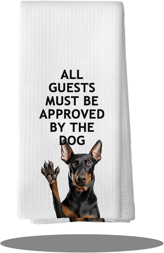 Funny Doberman Dog Gifts Kitchen Bathroom Decor Towels 16″×24″,Dog Lovers Gifts for Girls Mom Women, Funny Doberman Bathroom Kitchen Dish Hand Towels,Doberman Gifts for The Owners