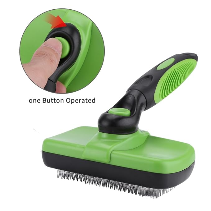 Self Cleaning Pet Slicker Brush, Professional Dog Cat Grooming Tool, Retractable for Easy Hair Removal, Gentle Massage Brush for Long Short Thick Curly Hair with Non - Sli