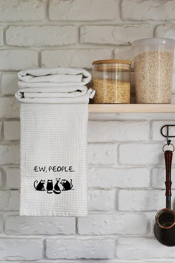 Funny Black Cat Kitchen Towel, Hand Towels for Kitchen,Dish Towels Gifts for Cat Lovers, 16 x 24 inches