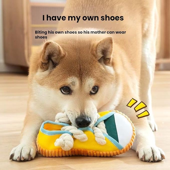 Dog Squeaky Toy Slipper - Self-Entertainment Toy for Boredom Relief, Teething, Chew-Resistant, Energy-Burning, Suitable for Small and Medium-Sized Dogs