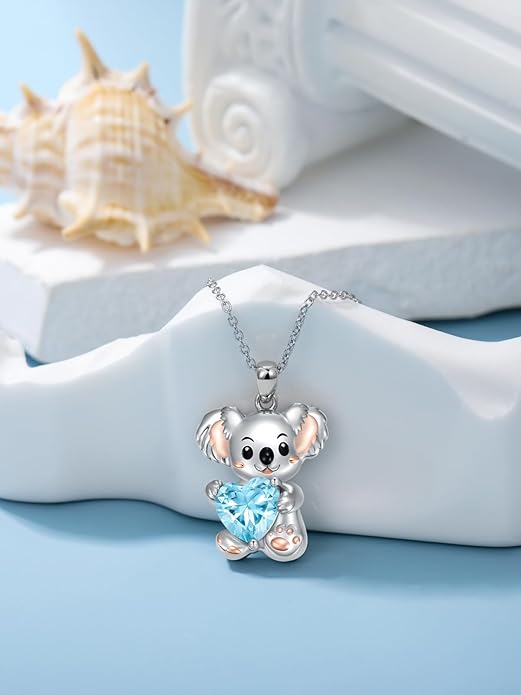 Dorunmo Animal Necklace 925 Sterling Silver Owl/Sloth/Axolotl/Dolphin Necklace Celtic Knot Pendant Birthday Anniversary Animal Jewelry for Women Friends Animals Lover