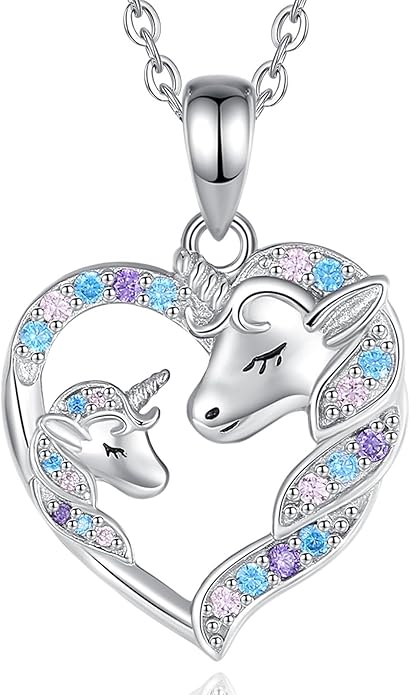 EUDORA Sterling Silver Mother Daughter Necklace for Women, Mama Son Daughter Necklace Pendant for Mom and Daughter,Mom Jewelry from Daughter Mother's Day Gift for Mother Daughter Aunt Grandma