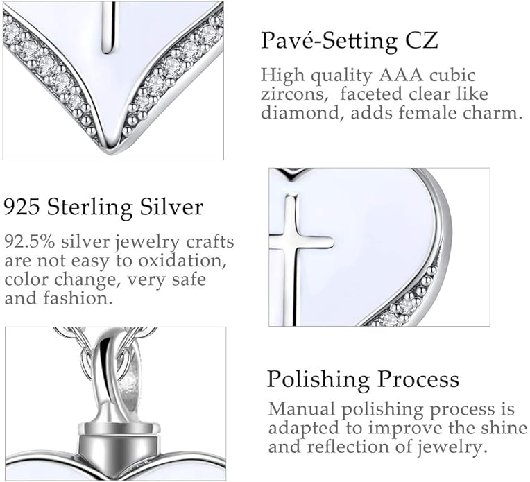 EUDORA Sterling Silver Urn Necklace for Ashes for Women Men, Ash Pendant for Human Cat Dog Ashes, Necklace for Ashes of Loved One Dad Mom Papa Pet Cremation Souvenir Jewelry for Funeral, 20inch