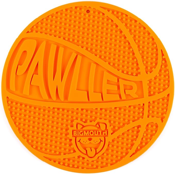 Basketball Lick Mat for Pets, Non Slip Silicone Enrichment Pad for Dogs Cats, Slow Feeding Anxiety Relief During Grooming Bathing Training, Treat Dispensing Textured Surface