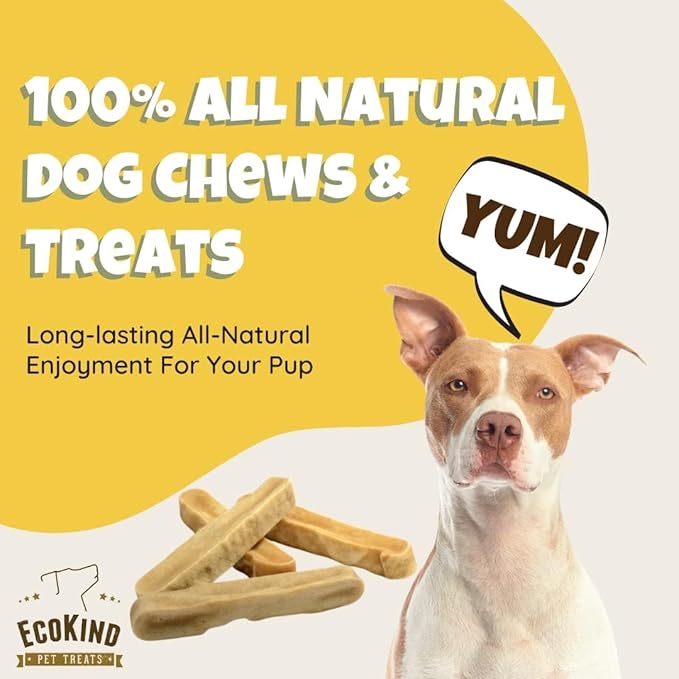 EcoKind Premium Gold Yak Cheese Himalayan Dog Chews, Dog Treats Large Breed, All Natural, High Protein Dog Chew, Chicken, Large - 3 Chews