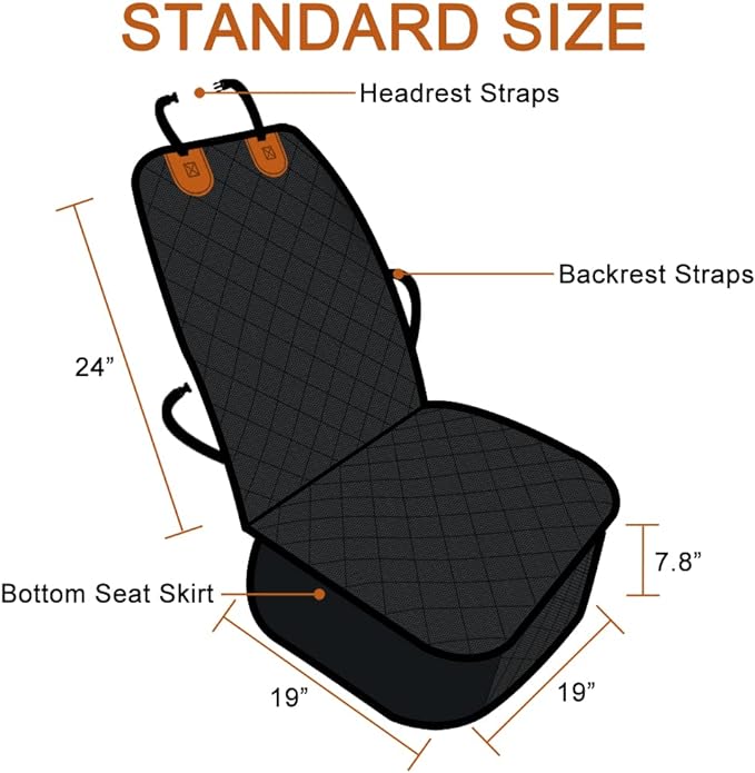 Paw Jamboree Car Front Seat Covers for Dogs Scratch-Proof Pet Car Seat Cover Non-Slip Car Seat Protector for Dogs Bucket Seat Cover