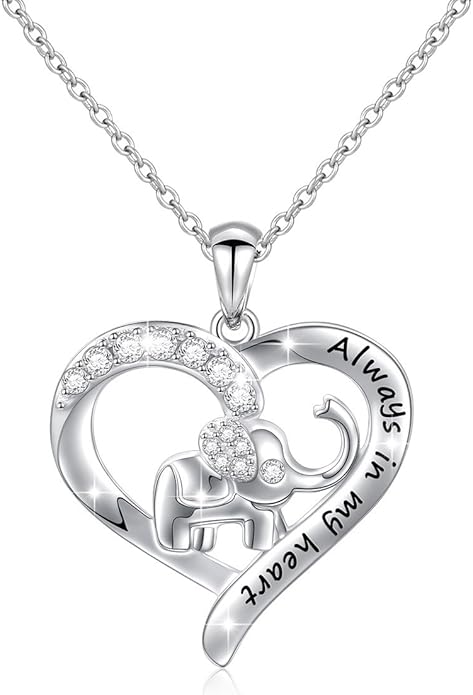 FLYOW Elephant Necklace Cat Necklace Bunny Neklace Horseshoe Necklace Blue Jay Necklace Sterling Silver Animal Necklaces for Women