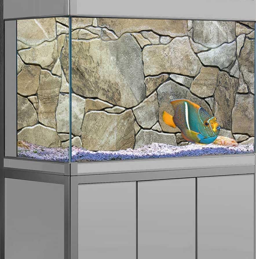 48X20IN Marble Aquarium Background, Art Marble Aquarium Background, Natural Marble Glass Terrarium Background with 8 EVA Double-Sided Tape