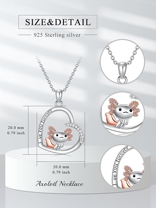 Dorunmo Animal Necklace 925 Sterling Silver Owl/Sloth/Axolotl/Dolphin Necklace Celtic Knot Pendant Birthday Anniversary Animal Jewelry for Women Friends Animals Lover