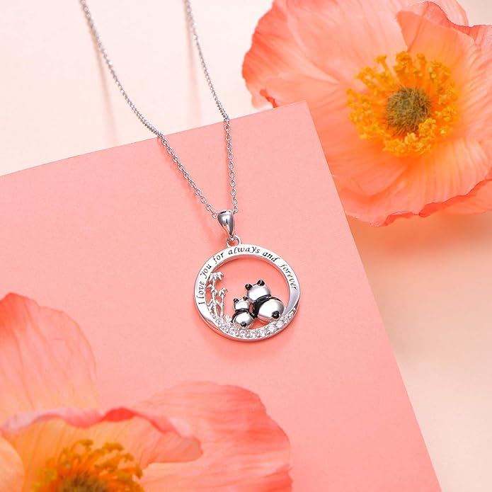 FLYOW 925 Sterling Silver Jewelry Cute Animal Pendant Necklace for Women Birthday Graduation Valentine's Day Gifts