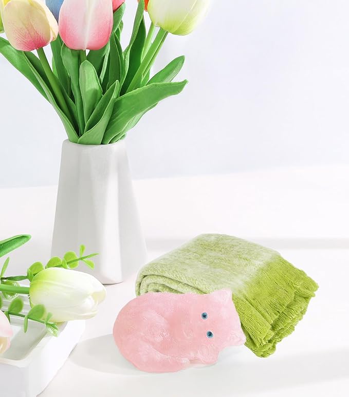 DUQGUHO Rose Quartz Cat Decor Crystal Gifts for Cat Lovers Sleeping Cat Statue Figurines Crystal Healing Stone Cute Resin Cat Gifts for Women Home Decoration 1PC