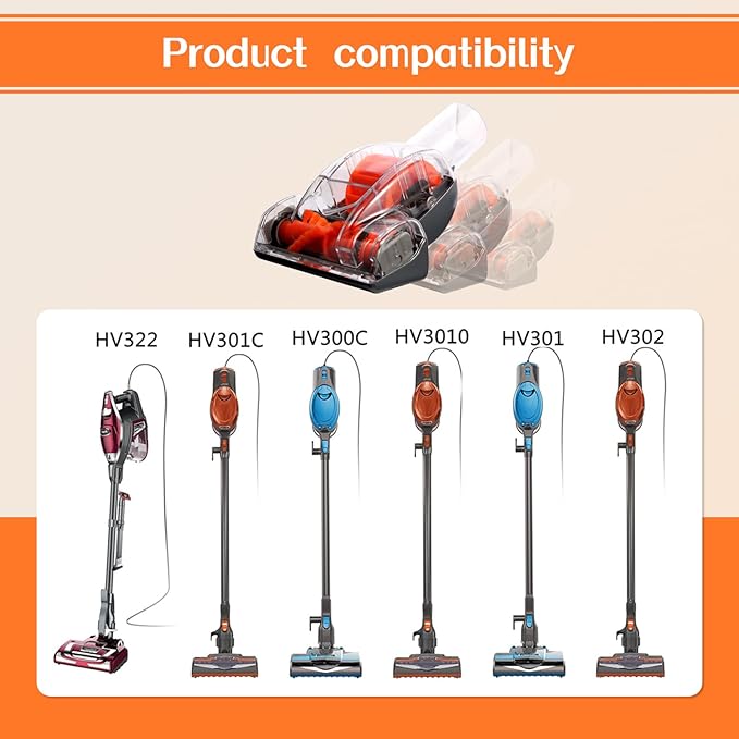 Upgraded Vacuum Pet Hair Power Brush Tool Attachment Compatible With Shark HV300 HV320 HV322 NV752 NV650 NV680 NV800 NV150 LA502 ZU560 ZU561 ZU60 AZ2001 HZ2002 UV725 Vacuum Replacement Parts Orange