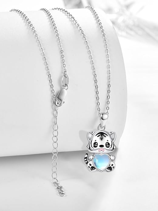 Dreamboat Moonstone Animal Pendant Necklace for Women 925 Sterling Silver Cute Animals Jewelry Gifts