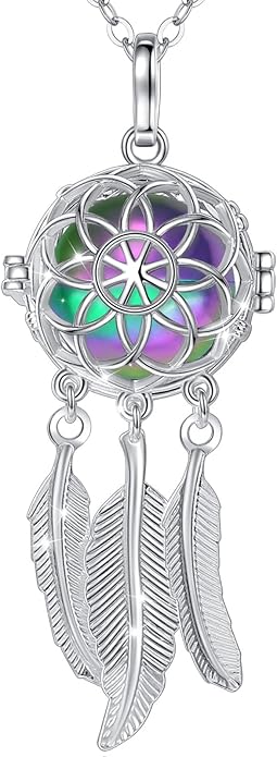 INFUSEU Unique Urn Necklaces for Ashes for Women, Cremation Jewelry for Human Pet Ashes, 24 Inch Chain