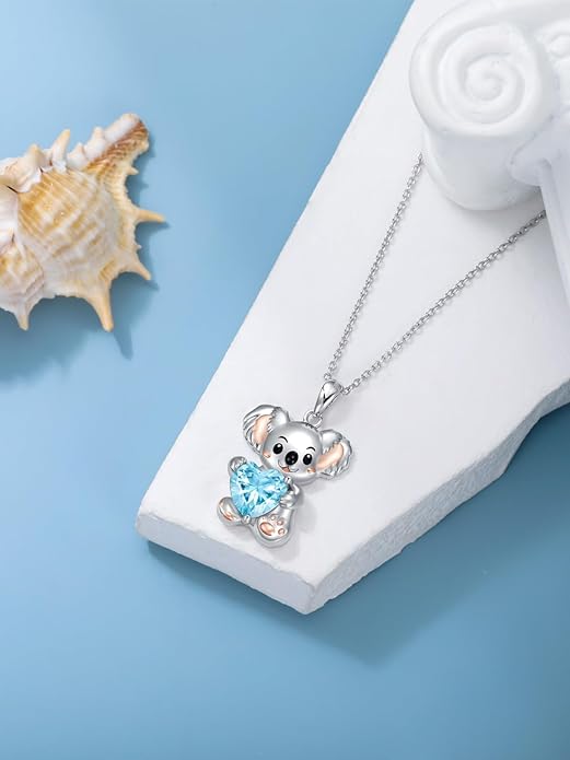 Dorunmo Animal Necklace 925 Sterling Silver Owl/Sloth/Axolotl/Dolphin Necklace Celtic Knot Pendant Birthday Anniversary Animal Jewelry for Women Friends Animals Lover