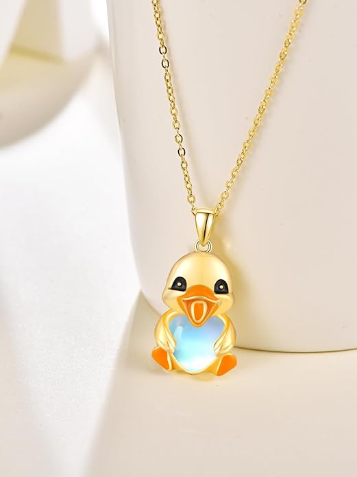 Dreamboat Moonstone Animal Pendant Necklace for Women 925 Sterling Silver Cute Animals Jewelry Gifts