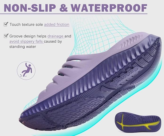 KuaiLu Womens Recovery Sandals With Comfortable Plantar Fasciitis Support,Ladies Orthotic Open Toe Sport Slides Thick Cushion Reduces Stress on Feet,Joints & Back Post-Exercise