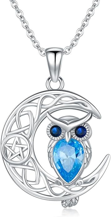 Dorunmo Animal Necklace 925 Sterling Silver Owl/Sloth/Axolotl/Dolphin Necklace Celtic Knot Pendant Birthday Anniversary Animal Jewelry for Women Friends Animals Lover