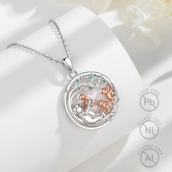 EUDORA Sterling Silver Mother Daughter Necklace for Women, Mama Son Daughter Necklace Pendant for Mom and Daughter,Mom Jewelry from Daughter Mother's Day Gift for Mother Daughter Aunt Grandma