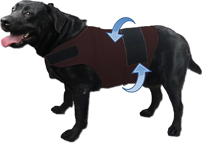 Dog Anxiety Jacket, Skin-Friendly Calming Shirt for Dogs- Dog Coat for Thunder, Fireworks and Separation - Keep Pet Calm Without Medicine & Training, Anti Anxiety Vest for Dogs (Dark Brown, XS)