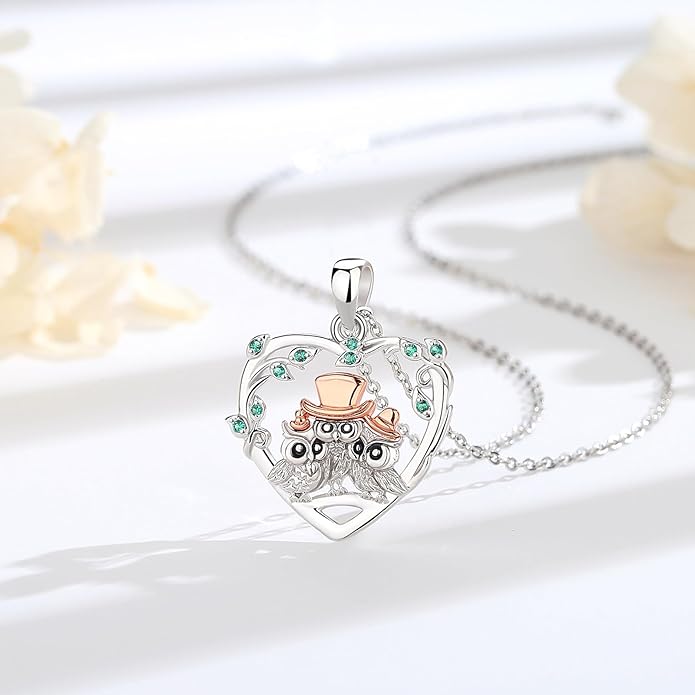 EUDORA Sterling Silver Mother Daughter Necklace for Women, Mama Son Daughter Necklace Pendant for Mom and Daughter,Mom Jewelry from Daughter Mother's Day Gift for Mother Daughter Aunt Grandma