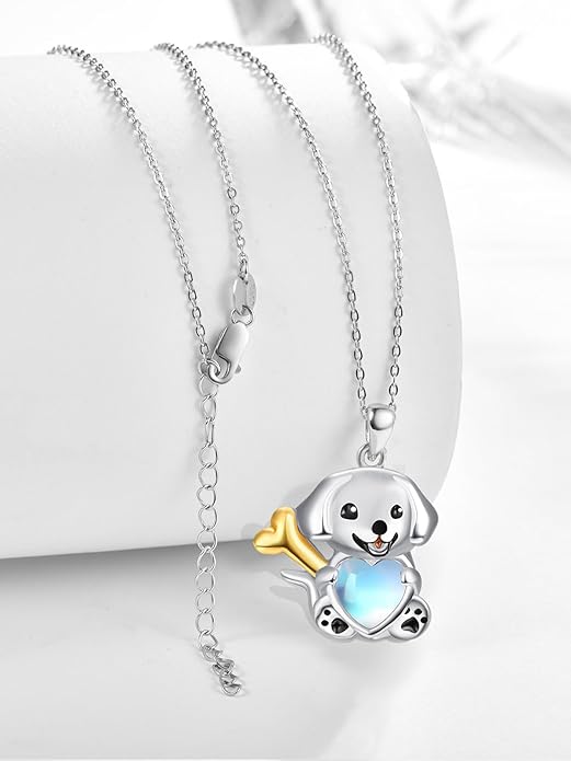 Dreamboat Moonstone Animal Pendant Necklace for Women 925 Sterling Silver Cute Animals Jewelry Gifts