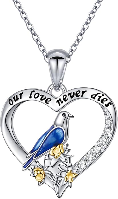 FLYOW Elephant Necklace Cat Necklace Bunny Neklace Horseshoe Necklace Blue Jay Necklace Sterling Silver Animal Necklaces for Women