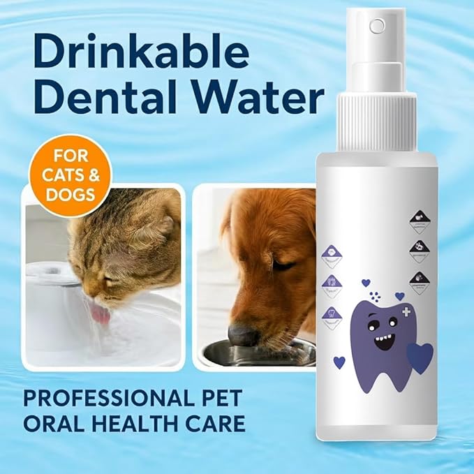 PawBright Dental+ Plus Water Additive for Dogs & Cats - Daily Oral Care to Freshen Breath, Clean Teeth & Maintain a Fresh Mouth, Odorless & Flavorless, 8oz.