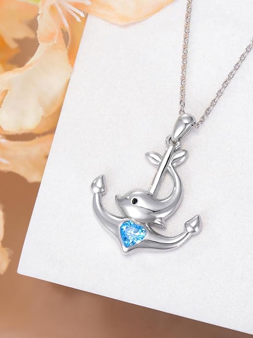 Dorunmo Animal Necklace 925 Sterling Silver Owl/Sloth/Axolotl/Dolphin Necklace Celtic Knot Pendant Birthday Anniversary Animal Jewelry for Women Friends Animals Lover