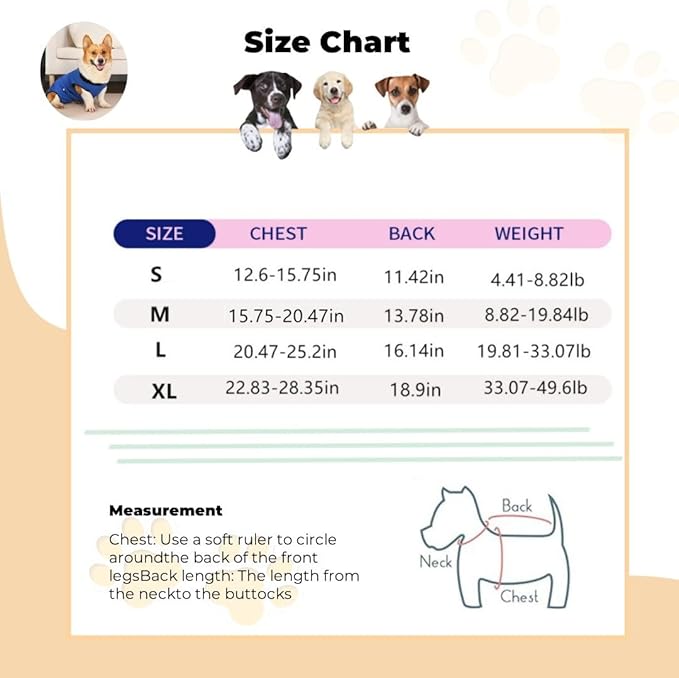 Dog Surgery Recovery Suit,Abdominal Surgical Suit for Dogs,Recovery Suit for Dogs,Prevent Licking Surgical Wound Dog Cone Alternative Blue S