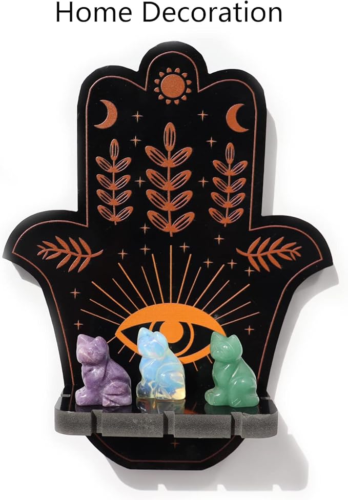 Gemstone Cat Stone 1PC, 1.5 Inches Hand Carved Crystal Cat Animal Figurine Natural Healing Crystal Sitting Cat Lucky Kitten Statues for Home Decor, Gift