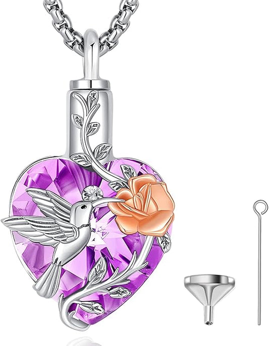 EUDORA Sterling Silver Urn Necklace for Ashes for Women Men, Ash Pendant for Human Cat Dog Ashes, Necklace for Ashes of Loved One Dad Mom Papa Pet Cremation Souvenir Jewelry for Funeral, 20inch