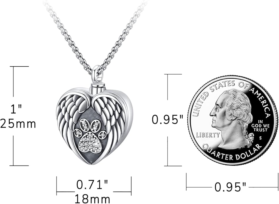Eusense Cremation Jewelry for Ashes Urn Necklace to Put Ashes In 925 Sterling Silver Memorial Pendant Heart Urn Necklaces for Ashes Necklace for Women Men