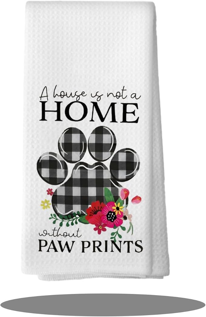 Dog Gifts Kitchen Bathroom Decor Towels 16″×24″,Dog Lovers Gifts for Girls Mom Women,A House is Not A Home Without Paw Prints Bathroom Kitchen Dish Hand Towels