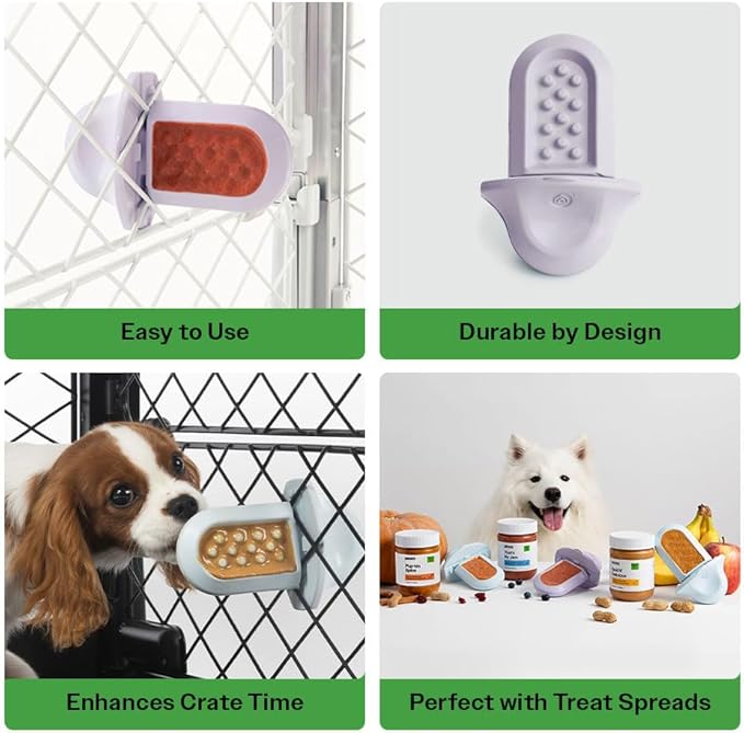 Diggs Groov Crate Training Aid for Puppies and Nervous Dogs – Calming Lick Mat for Crate Training & Separation – Puppy Enrichment Toy with Freezer Shell – BPA-Free – (Blush)